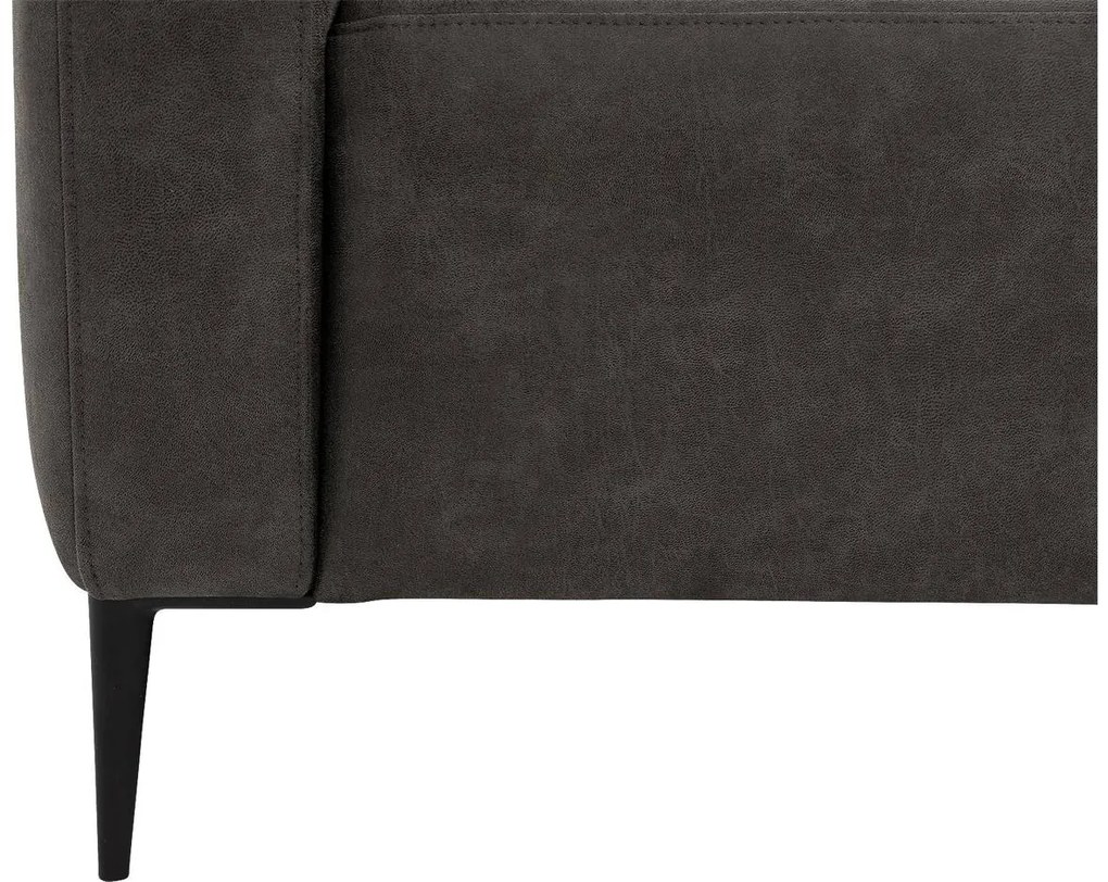 Goossens Key West antraciet, micro leer, 2,5-zits, modern design met ligelement rechts