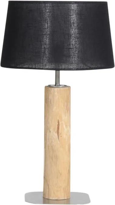 Tafellamp Brocante Stam met Zwarte Kap