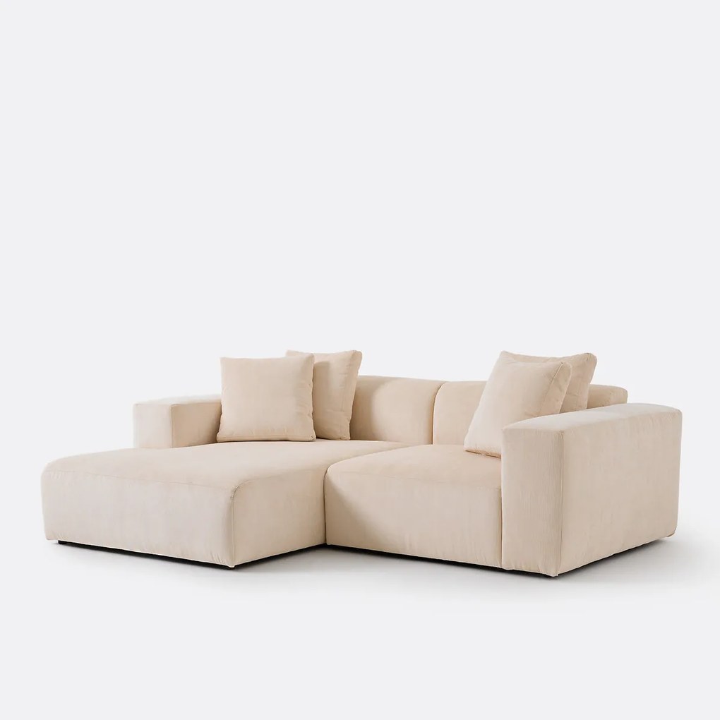 Linker hoekbank, ribfluweel, Liora