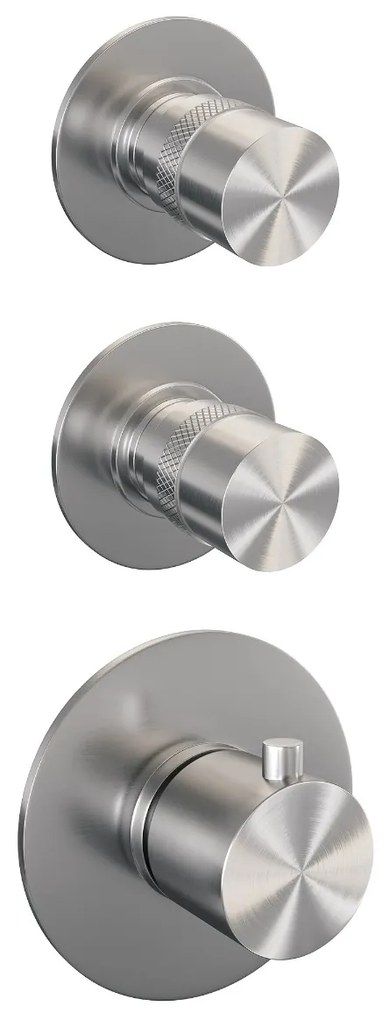 Brauer Brushed Edition complete inbouw regendouche met staafhanddouche, plafondarm en hoofddouche 30cm set 6 RVS geborsteld PVD