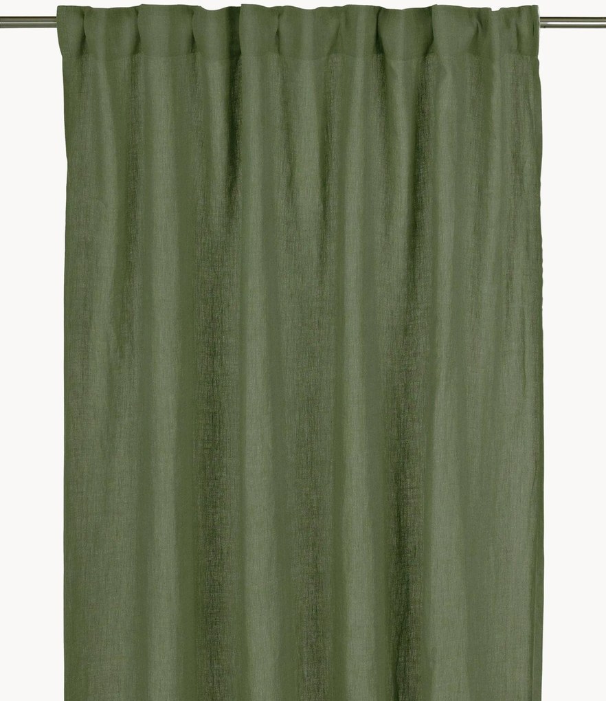 Linnen ondoorzichtige multibandgordijnen Julie, 2-delig, B 145 cm