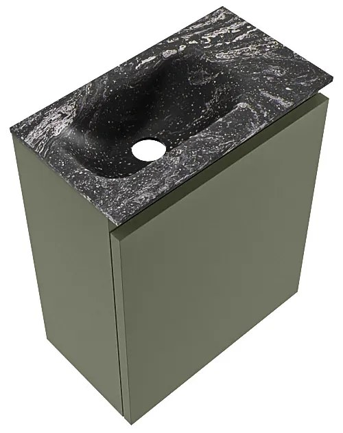 Mondiaz Ture DLux toiletmeubel 40cm army met wastafel lava links met kraangat