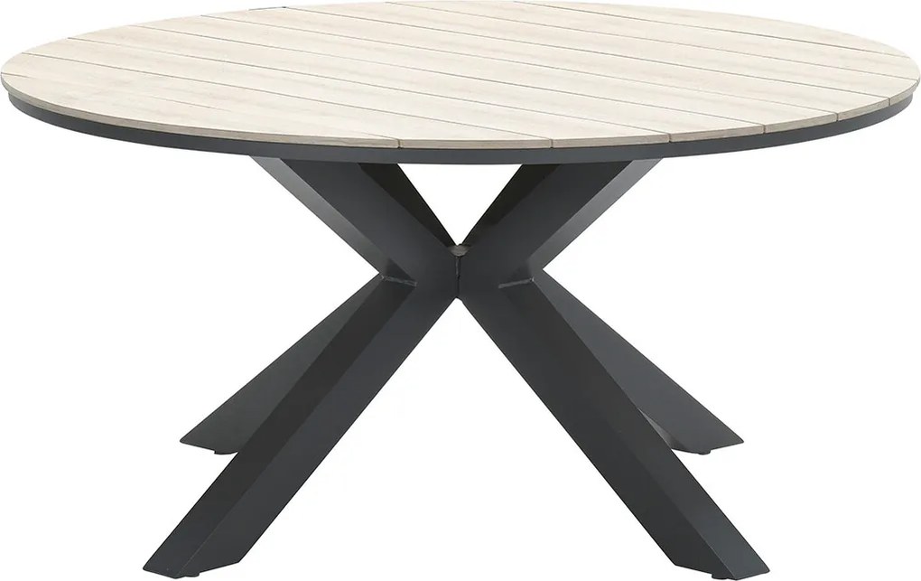 Garden Impressions Marbella tuinset 6-delig vin. willow - Tulli tuintafel Ø148 cm