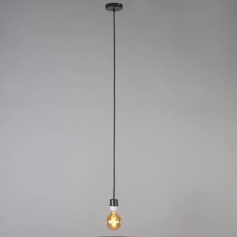 Moderne hanglamp zwart met kap 45 cm taupe - Combi 1