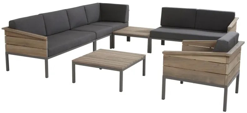 4 Seasons Outdoor | Cava teak loungeset SALE  Loungeset    antraciet weerbestendig