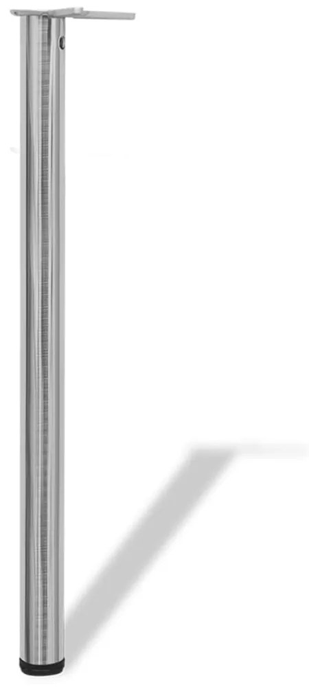 vidaXL 242137 4 Height Adjustable Table Legs Brushed Nickel 870 mm