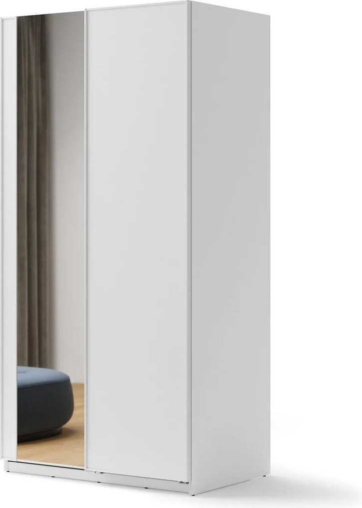 Kledingkast Fresno 132, Wit, 235x120x71cm, 190.5 kg, Kledingkast deuren: Schuivend