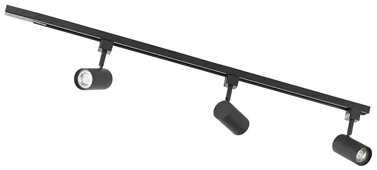 Modern railsysteem met 3 spots zwart 1-fase  - Iconic Jeana