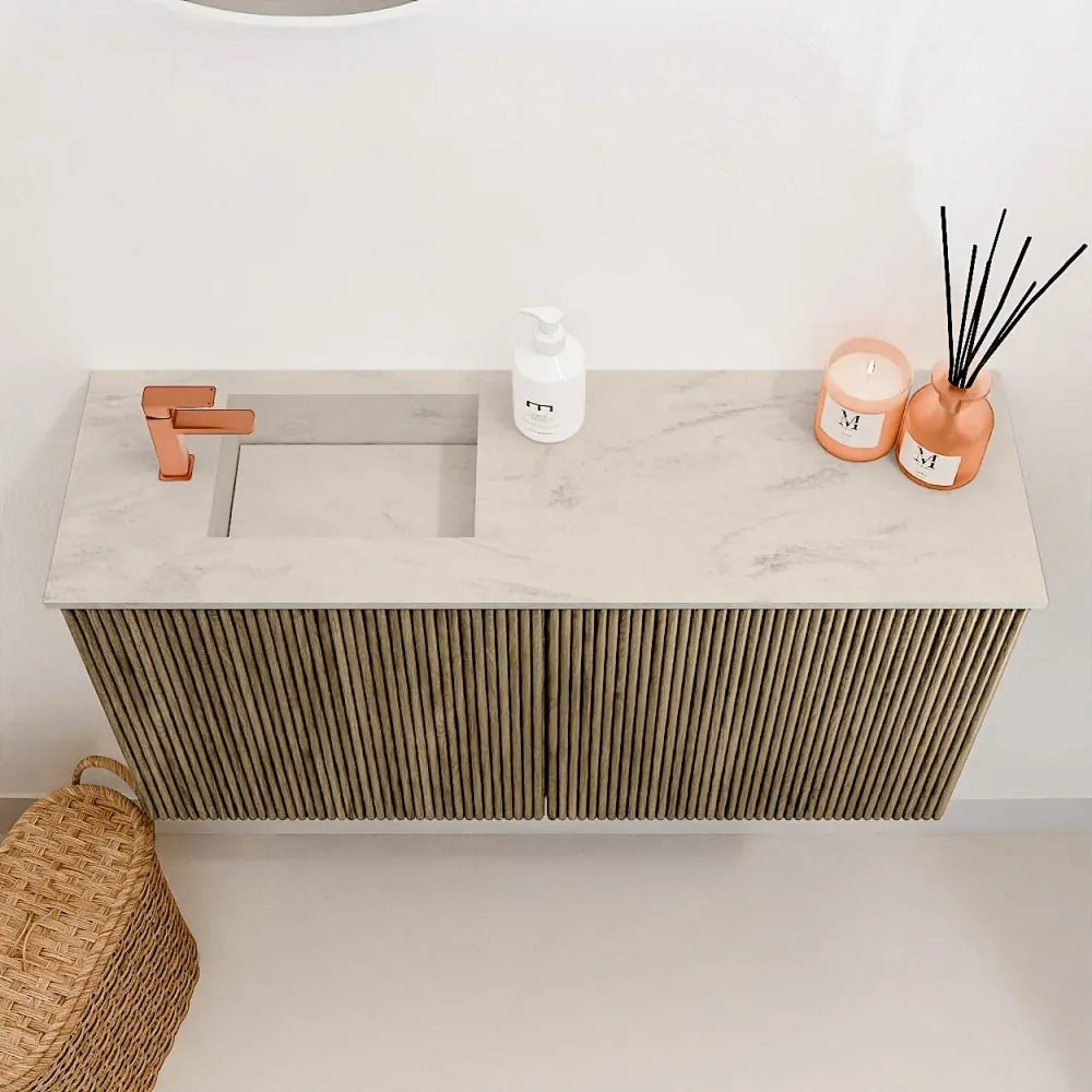 Mondiaz Joya DLux 80cm toiletmeubel dusk met wastafel faye links 1 kraangat opalo