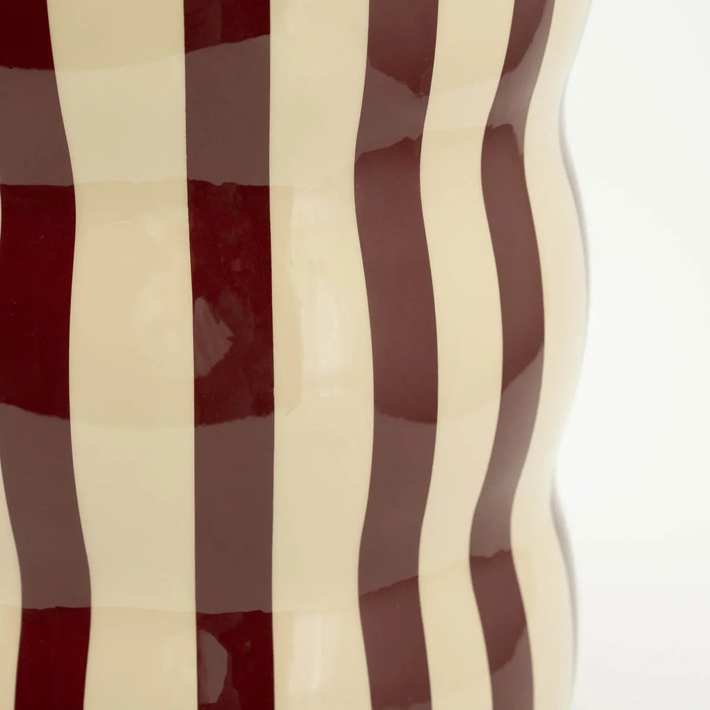 Hoogglans Bijzettafel Beige Rood - 28 X 28cm.