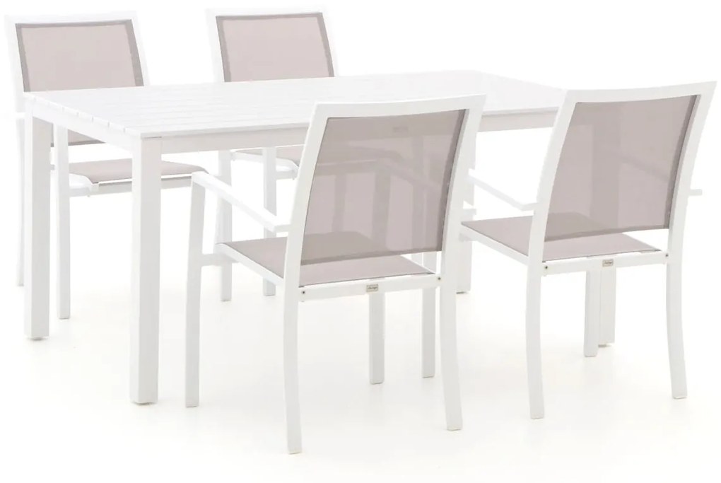 Diningset Bellagio  | 4 personen aluminium | Tuinset stapelbaar | 5-delig | Kees Smit Tuinmeubelen