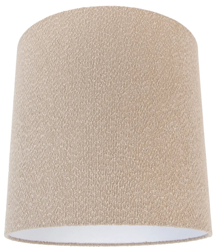 Stoffen lampenkap beige met teddy stof 40/40/40 Modern cilinder / rond rond
