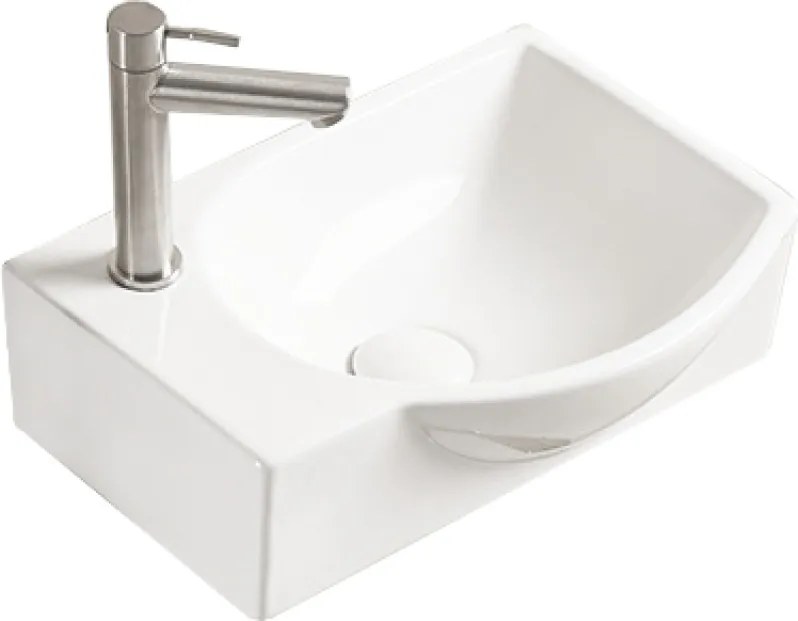 Mexen Mista inbouwwastafel rechts 40 x 28 cm, wit - 22174000R