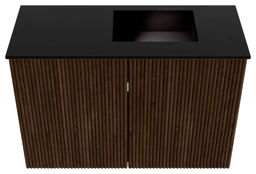 Mondiaz Joya 60cm toiletmeubel walnut met wastafel faye rechts 1 kraangat urban