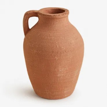 Decoratieve Vaas Met Handvat In Terracotta Agnon Rood Sienna - Sklum