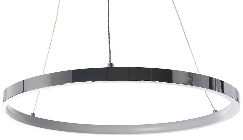 Metalen LED Hanglamp ø 40 cm Zilver JORDAN Beliani