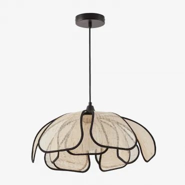 Vidson Hanglamp Ø50 Cm Linnen En Katoen Natuurlijk - Zwart - Sklum