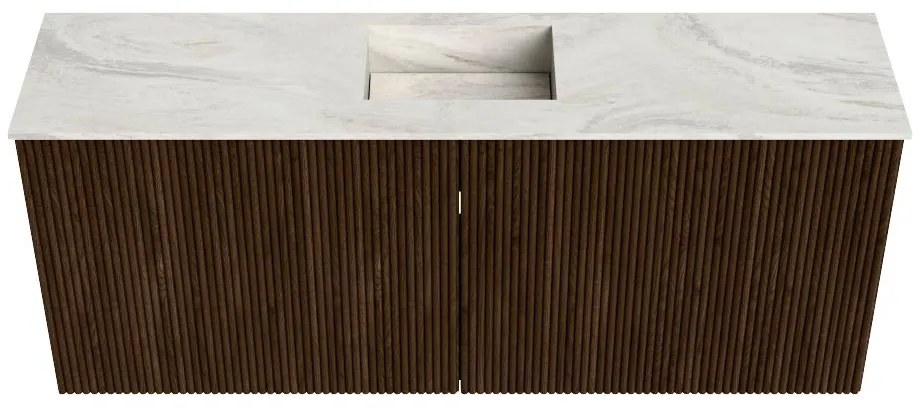 Mondiaz Joya DLux 100cm toiletmeubel walnut met wastafel faye midden 1 kraangat ostra