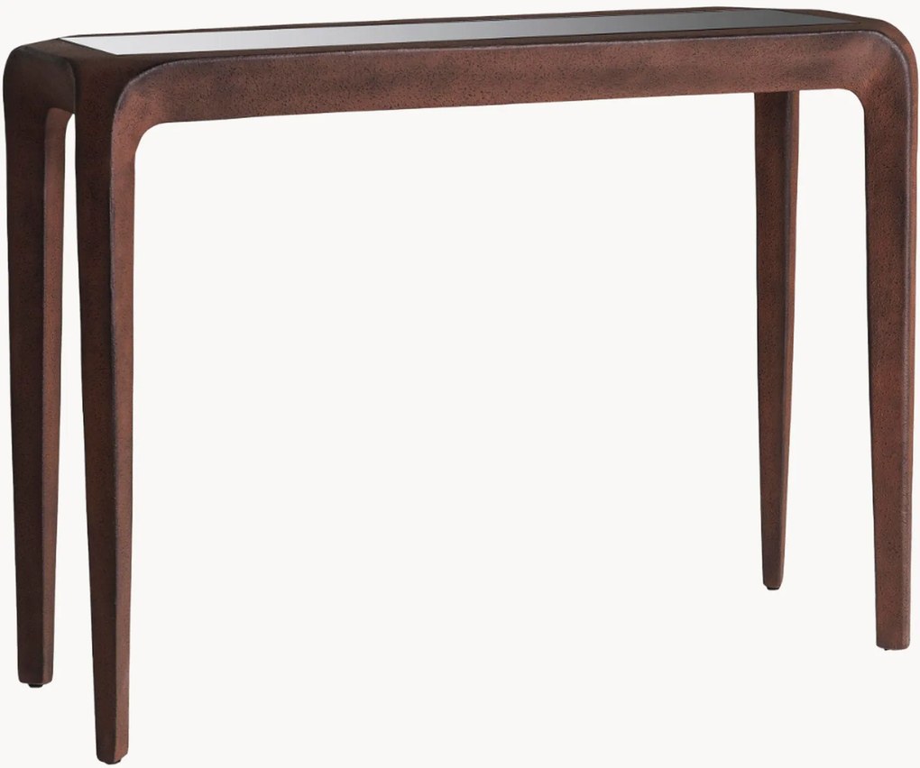Wandtafel Quentin van gegoten aluminium met glazen tafelblad