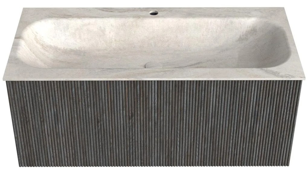 Mondiaz Kurve-dlux 100cm badmeubel shadow met 1 lade en wastafel big medium midden 1 kraangat ostra