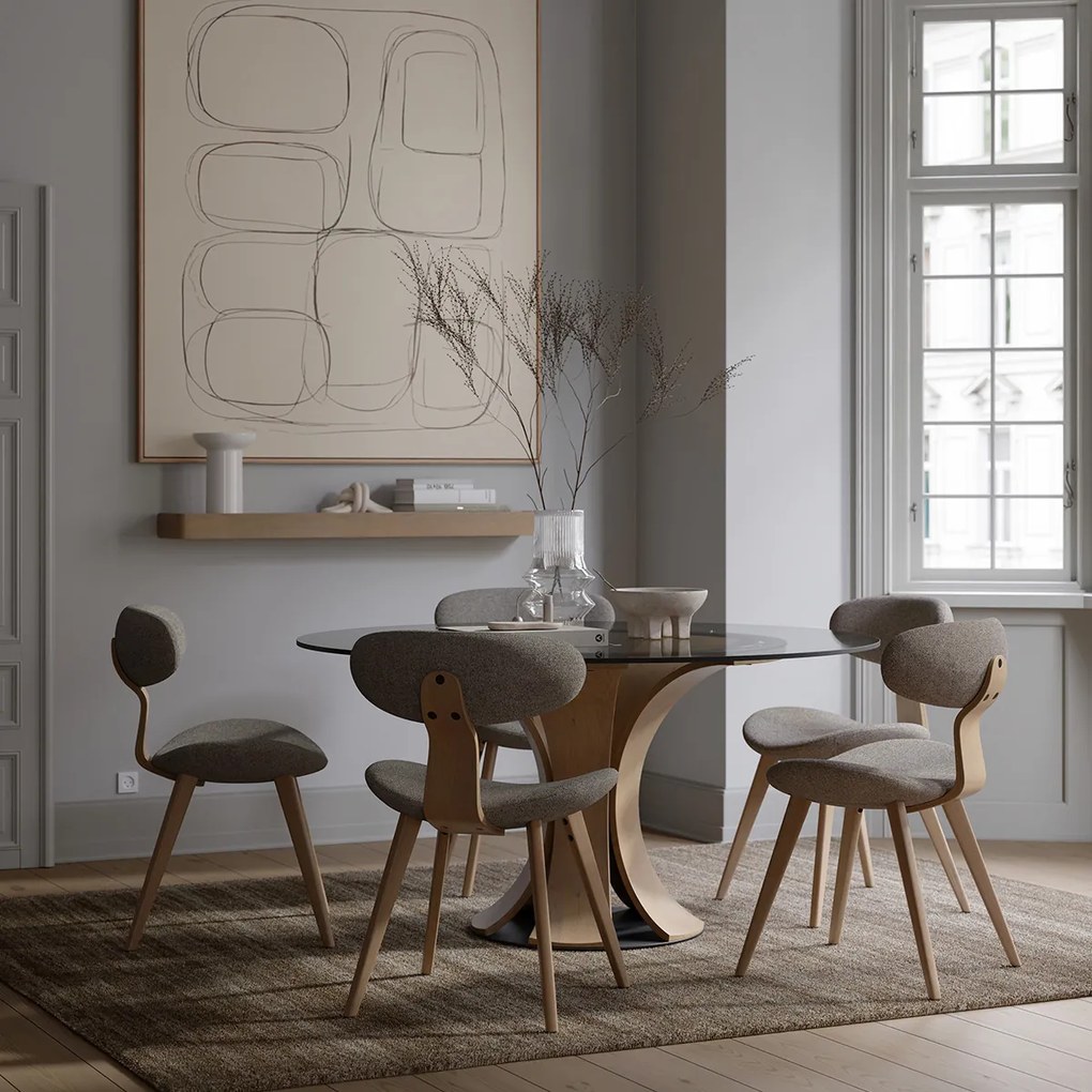 Dan-Form Buckle Eetkamerstoel Scandinavisch Design Grijsbruin Eiken