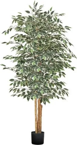VEVOR Kunst Ficusboom, 1,8 m met zwarte pot, Kunst Ficusplant met natuurlijke houten stam en realistische groene bladeren, Zijden boom voor gebruik binnenshuis, voor thuis, kantoor, woonkamer