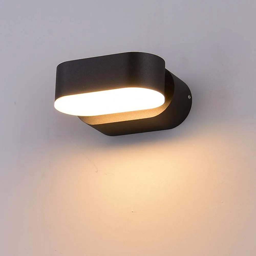 LED wandlamp kantelbaar zwart 6 Watt 3000K warm wit IP65 waterdicht