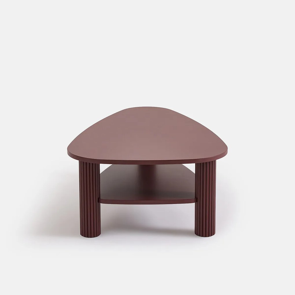 Salontafel met dubbel blad, van eikenfineer en massief grenen, CLIFF