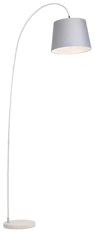 Moderne booglamp met grijze kap - Bend