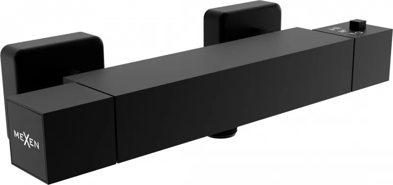 Mexen Cube thermostatische douchekraan, zwart - 77200-70