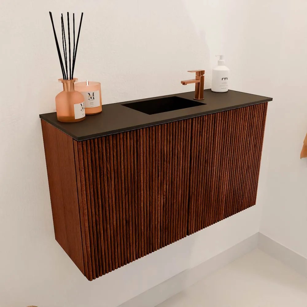 Mondiaz Joya 70cm toiletmeubel ruby met wastafel faye midden 1 kraangat urban