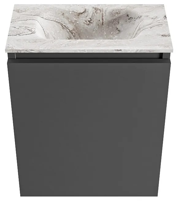 Mondiaz Ture DLux toiletmeubel 40cm dark grey met wastafel glace midden zonder kraangat