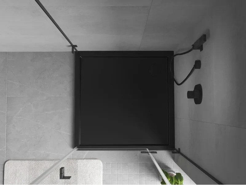 Mexen Flow douchebak vierkant slim 85 x 85 cm, zwart mat - 46S708585