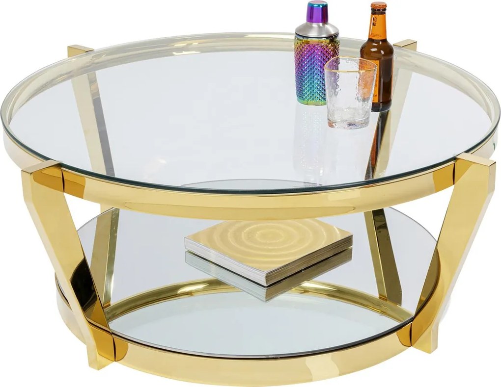 Gouden Salontafel Rond - 90 X 90cm.