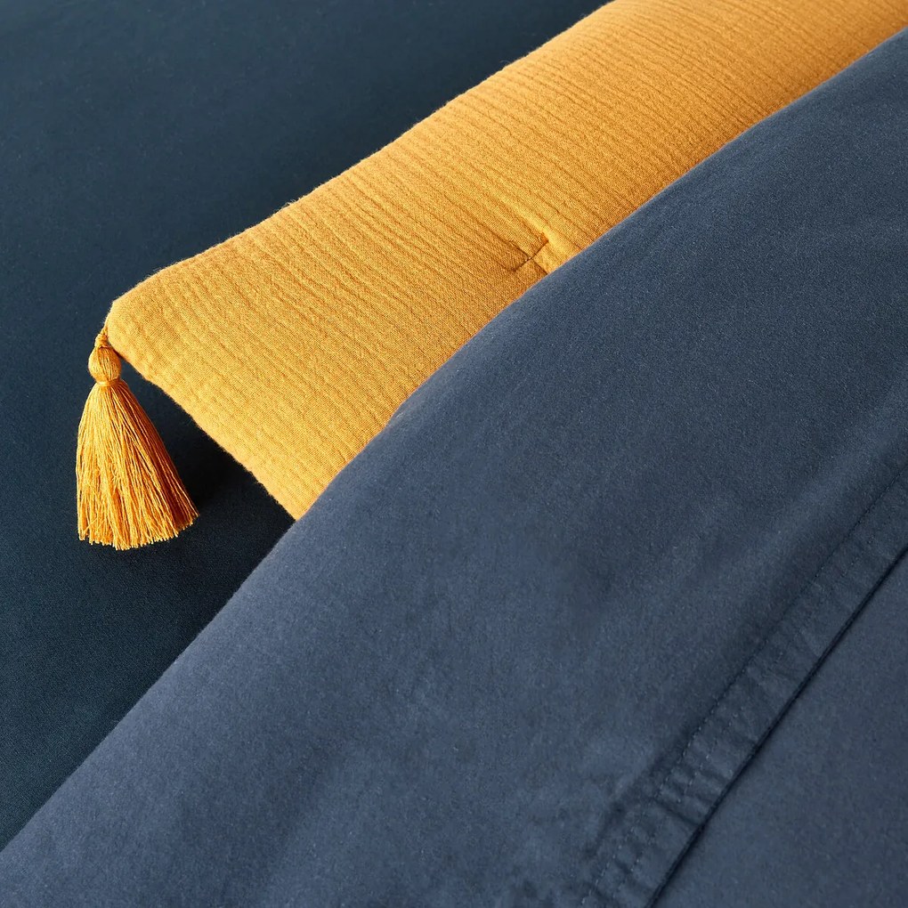 Gematelasseerde effen beddensprei in gewassen katoen Dojo