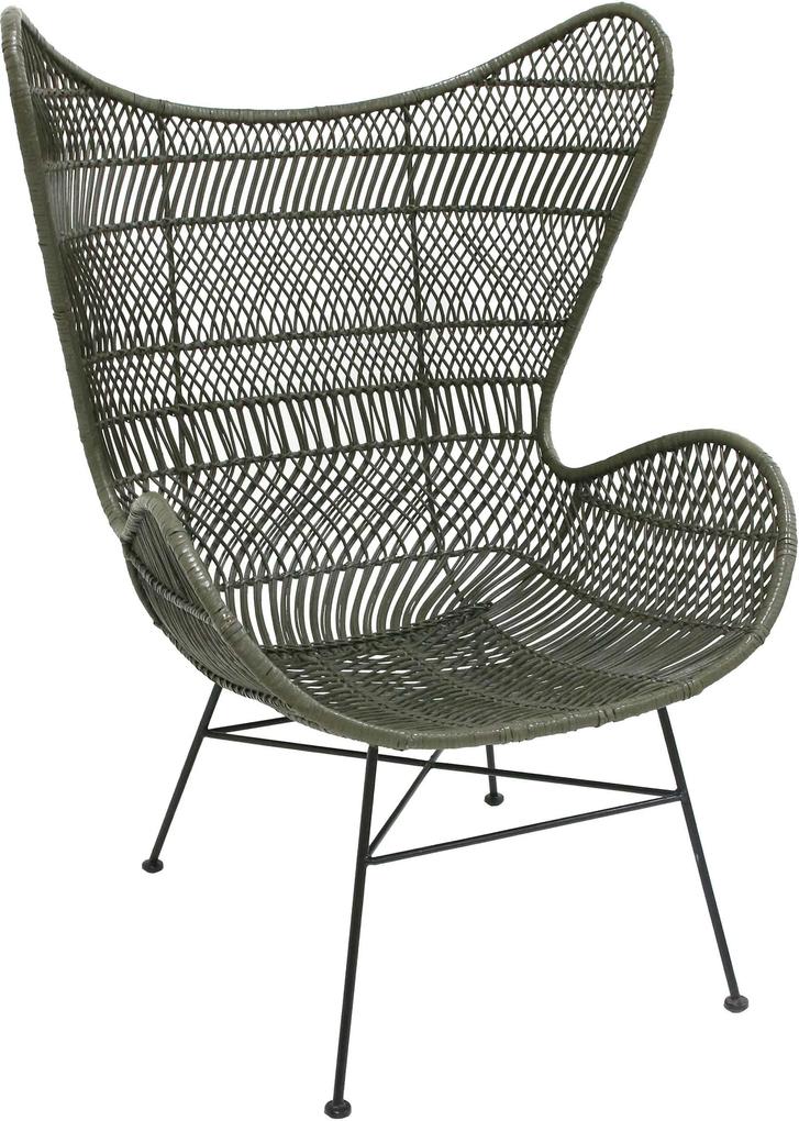 HKliving Rattan Egg fauteuil bohemian olive green