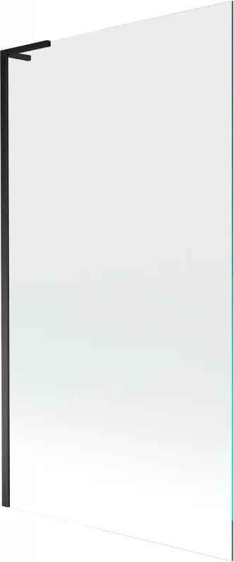 Mexen Next L badwand enkel paneel 100 x 150 cm, transparant, zwart - 895-100-000-03-00-70