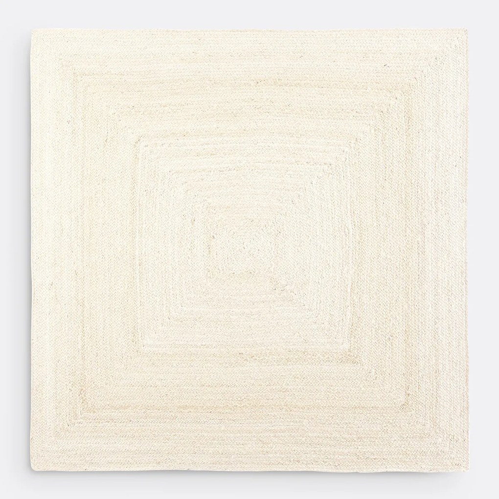 Vierkant vloerkleed in bleached jute, Aftas