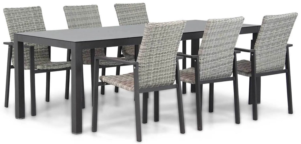 Tuinset 6 personen 220 cm Wicker Grijs Lifestyle Garden Furniture Upton/Madras