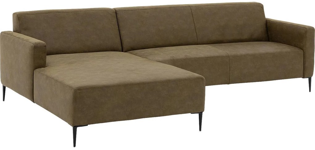 Goossens  Key West groen, micro leer, 3-zits, modern design