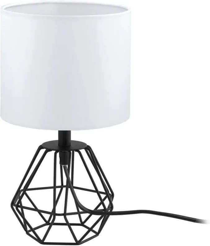 EGLO tafellamp Carlton 2 - zwart/wit - 16 cm - Leen Bakker
