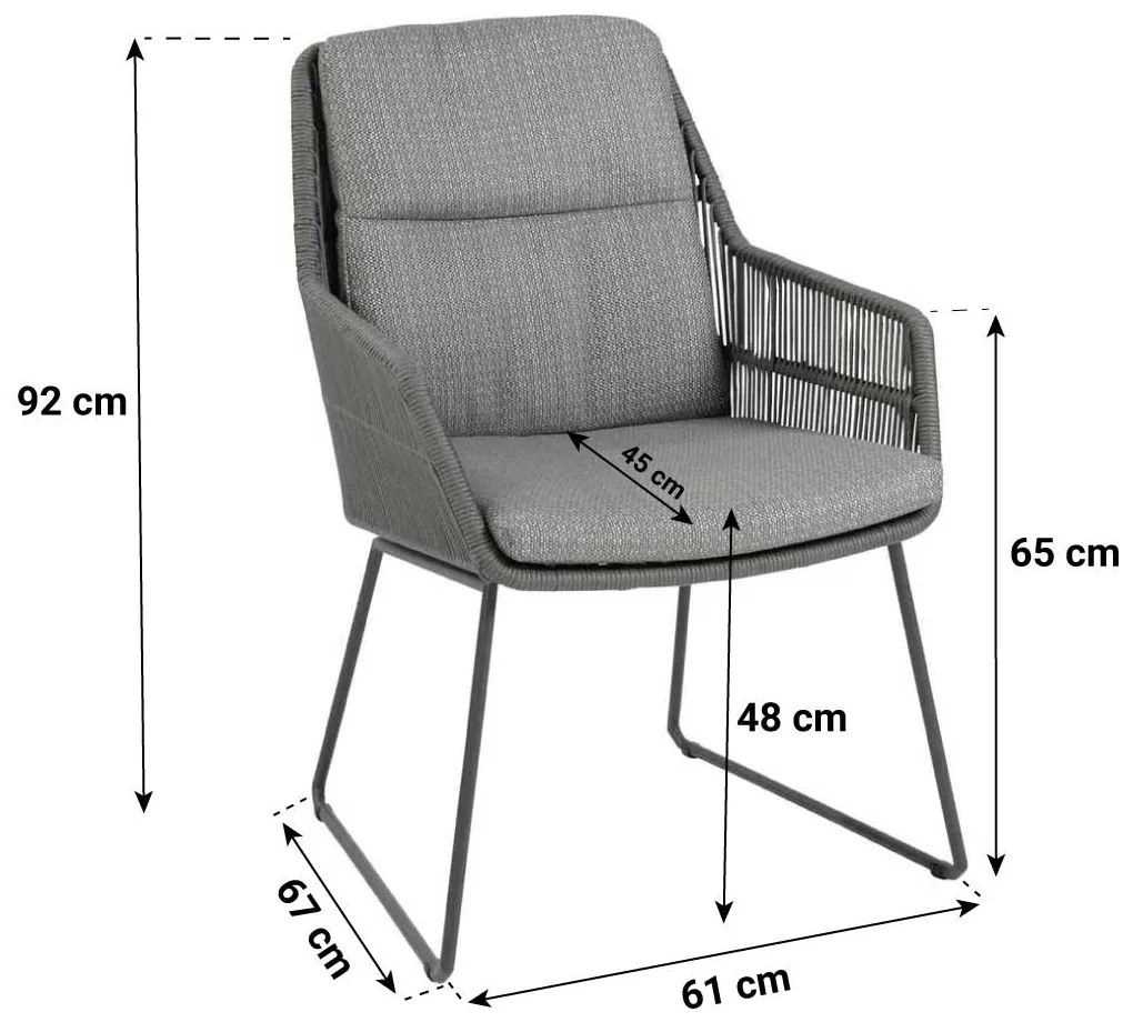 4 Seasons Outdoor Valencia Dining Tuinstoel Rope Taupe