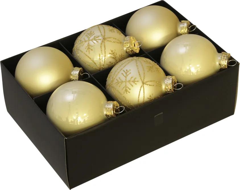 Luxe kerstballen set champagne - 72 delig