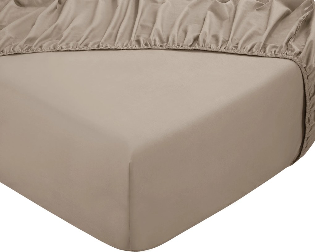 Hoeslaken Home - 100% natuurlijk katoen - 180x200 - beige