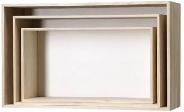 Opbergbox Rechthoekig Set van 3 - Wit