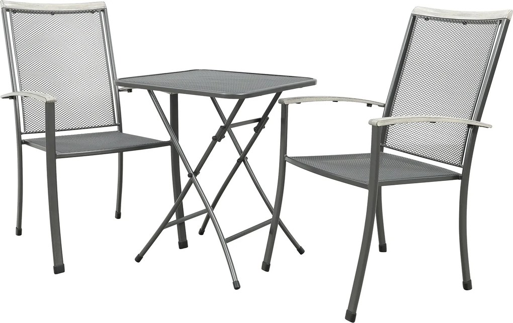 Royal Garden Balero stapelbare balkonset 3-delig strekmetaal 60x60 cm.