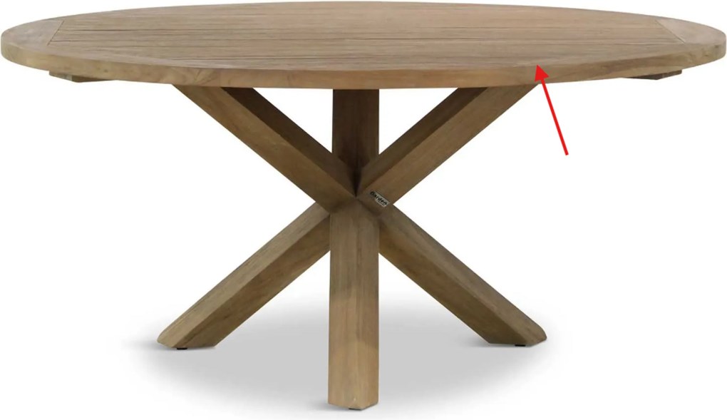 Tuinset Ronde Tuintafel 4 personen 120 cm Wicker Grijs Garden Collections Kingston/Sand