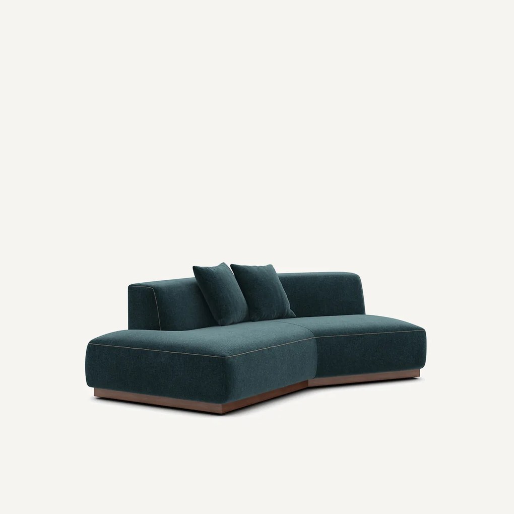 Halve zetel links in chenille fluweel, JACOPO