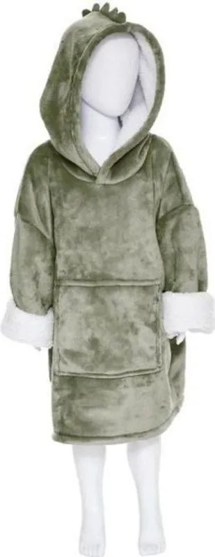 Atmosphera poncho plaid kids - Draak - Geschikt voor kinderen van 3-10 jaar