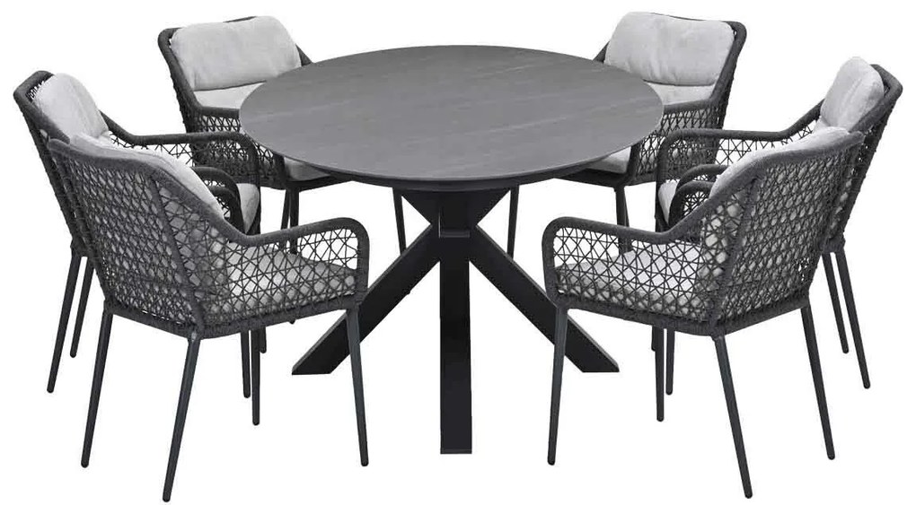Garden Impressions Pemba tuinset 7-delig - Scot tuintafel Napoli grey 230x115 cm